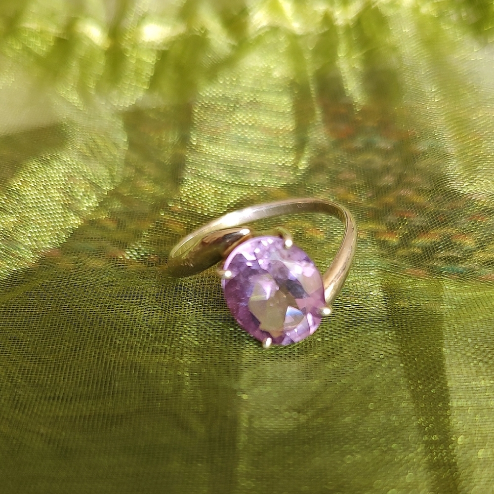Sterling Silver Ring with Purple Gemstone